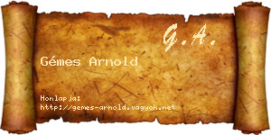 Gémes Arnold névjegykártya